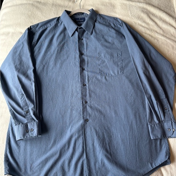 Barrington men’s long sleeve button down blue dress shirt Neck 18.5 34/35 - Picture 2 of 10